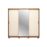 Guarda Roupa 3 Portas De Correr (1 C- Espelho) E 4 Gavetas C- Pés Dalila Flex Amêndola-amêndola Ou Off White - Demóbile - 9