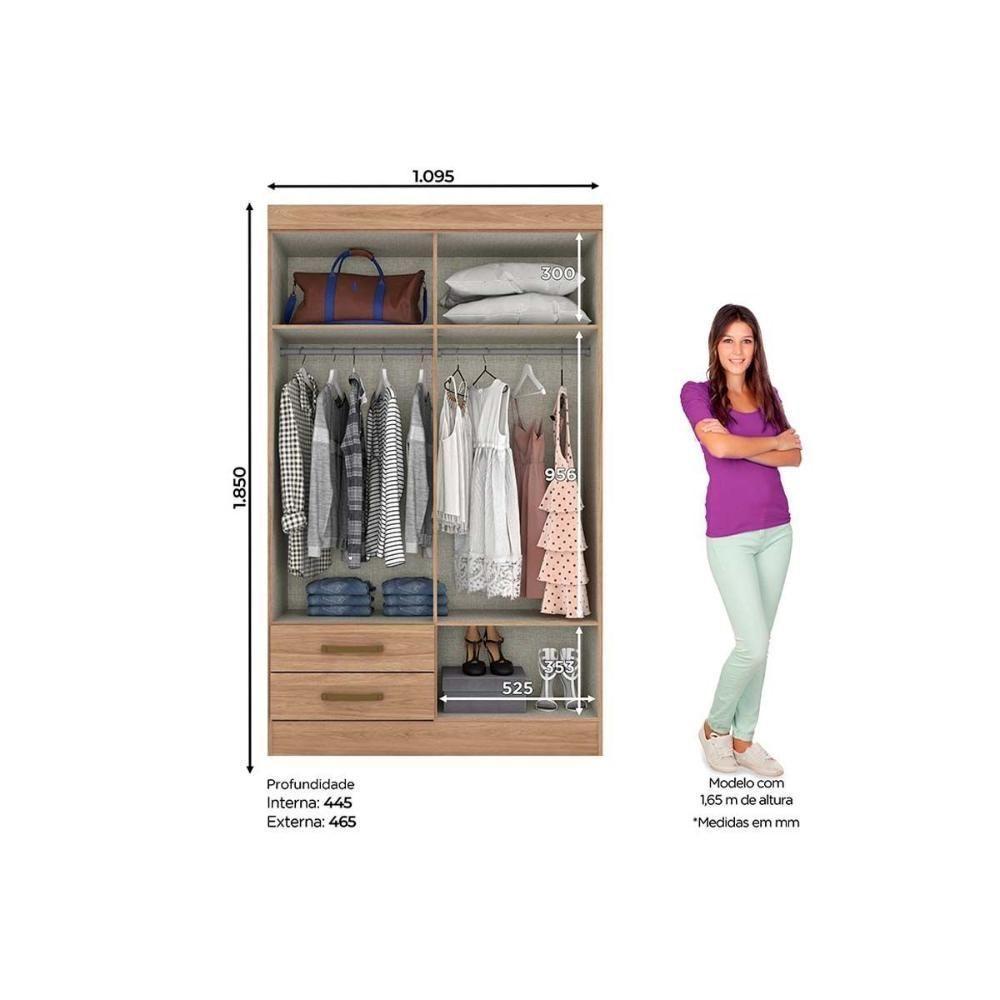 Guarda Roupa Casal 4 Portas E 2 Gavetas Briz Be12 Jequitibá - Henn - 2