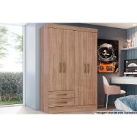 Guarda Roupa Casal 4 Portas E 2 Gavetas Briz Be12 Jequitibá - Henn - 1