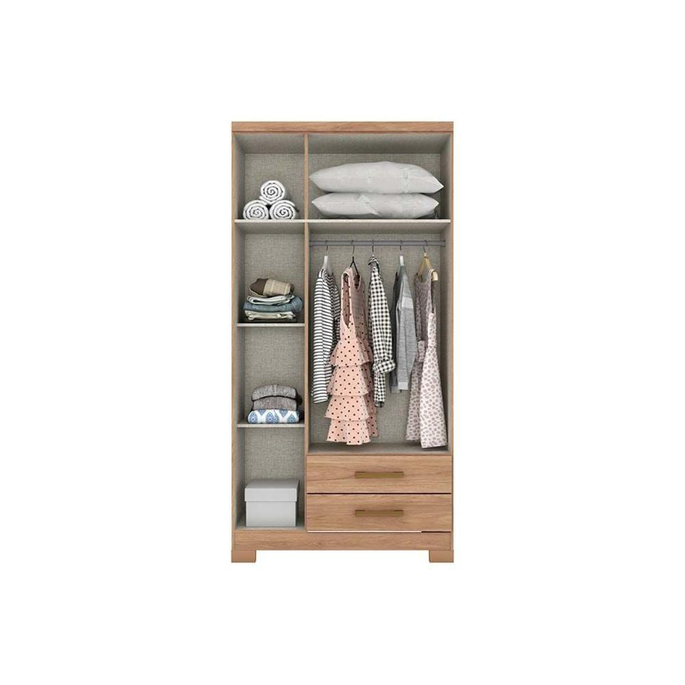 Guarda Roupa Casal 3 Portas (2 C- Espelho) E 2 Gavetas C- Pés Açaí Da133 Branco-rosa - Henn - 3