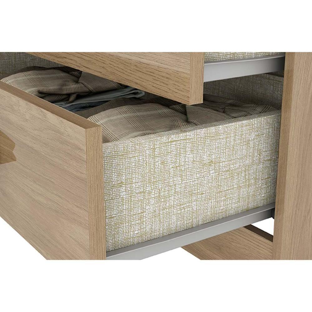 Guarda Roupa Casal 3 Portas (2 C- Espelho) E 2 Gavetas C- Pés Açaí Da133 Branco-rosa - Henn - 4