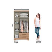 Guarda Roupa Casal 3 Portas (2 C- Espelho) E 2 Gavetas C- Pés Açaí Da133 Branco-rosa - Henn - 2