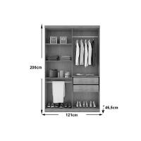 Guarda Roupa Casal 4 Portas E 2 Gavetas C- Pés Espanha Naturale-off White - Rufato - 5