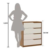 Kit Guarda Roupa Casal 8 Portas Munique Cômoda Atria Amêndola Touch Off White - 9