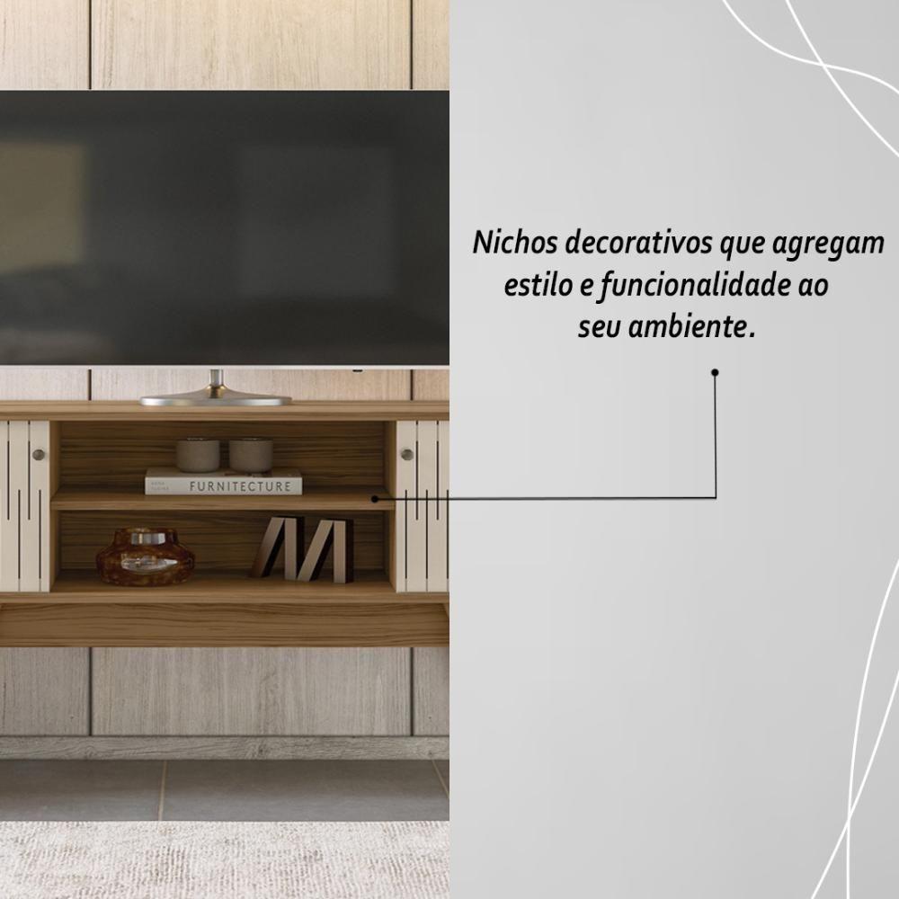 Rack Bancada 2 Portas Para Tv De 55 Polegadas Atlanta Naturale Off White - 6