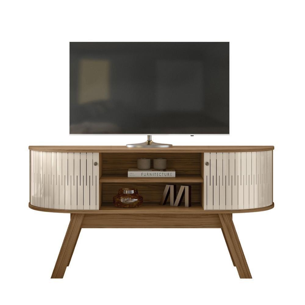 Rack Bancada 2 Portas Para Tv De 55 Polegadas Atlanta Naturale Off White - 8