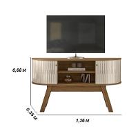 Rack Bancada 2 Portas Para Tv De 55 Polegadas Atlanta Naturale Off White - 2