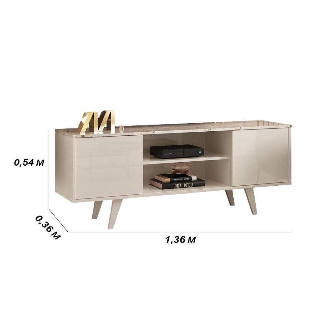 Rack Bancada 2 Portas Lisboa Calacata Off White - 2