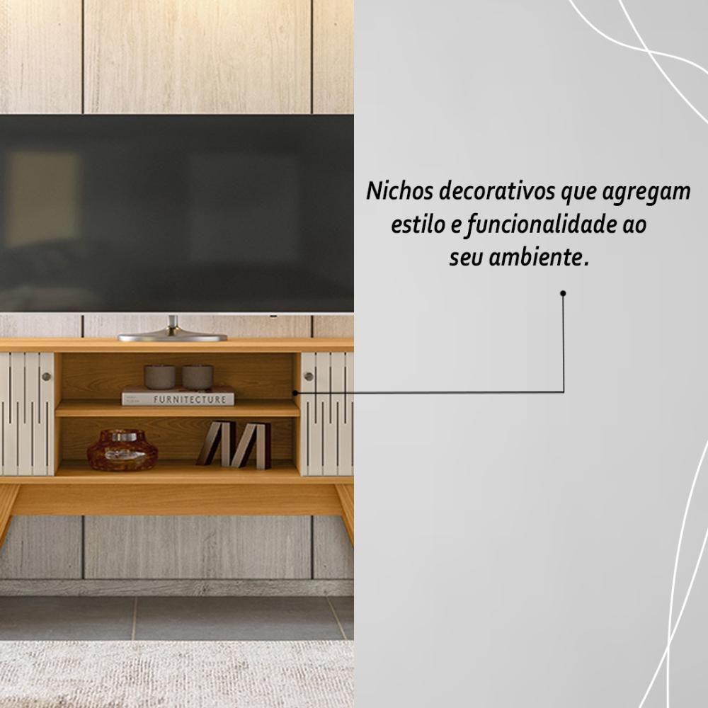 Rack Bancada 2 Portas Para Tv De 55 Polegadas Atlanta Cinamomo Off White - 6