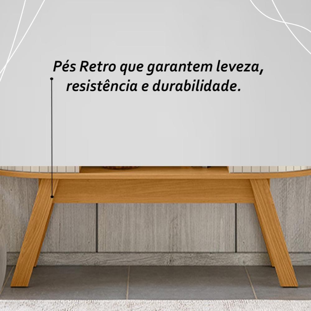 Rack Bancada 2 Portas Para Tv De 55 Polegadas Atlanta Cinamomo Off White - 7