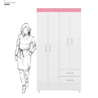 Kit Guarda Roupa Solteiro 4 Portas Astro Cômoda Astral Branco - 9