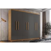 Guarda Roupa Casal 6 Portas E 2 Gavetas C- Pés Espanha Naturale-grafite - Rufato - 1