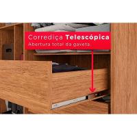 Guarda Roupa Casal 4 Portas E 2 Gavetas C- Pés Espanha Naturale-grafite - Rufato