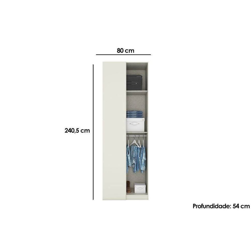 Guarda Roupa Modulado Canto Reto C- 1 Porta Mc14 Seletto Areia-jequitibá - Henn - 3