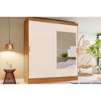 Guarda Roupa Casal 2 Portas De Correr (1 C- Espelho) E 2 Gavetas Briz B74 Nature-off White - Henn - 1