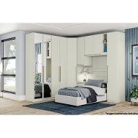 Guarda Roupa Modulado Mc04 Seletto C- 2 Portas C- Espelho E 3 Gavetas Areia-jequitibá - Henn - 4