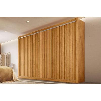 Guarda Roupas 3 Portas De Correr Ripadas E 6 Gavetas York Peroba - Europa