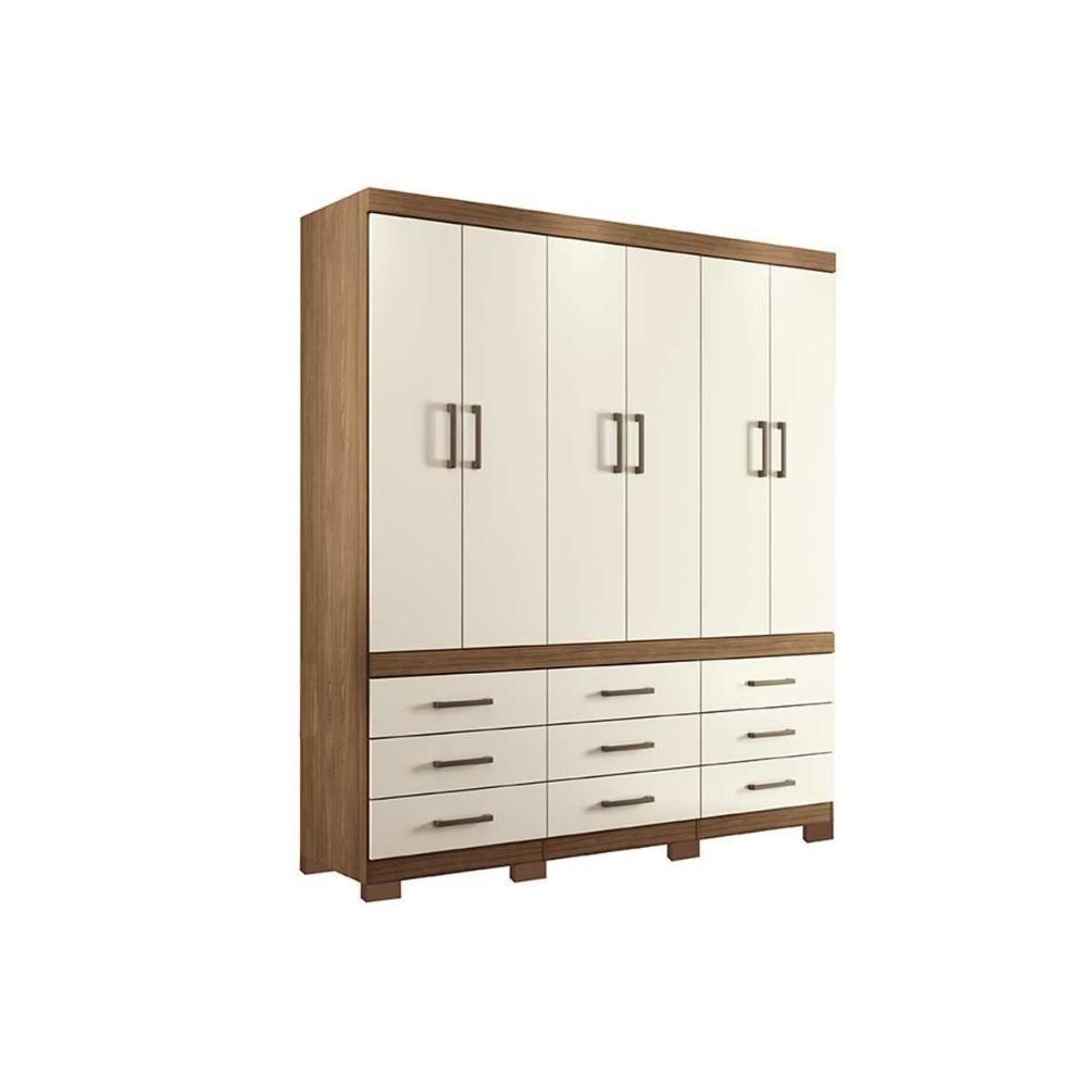 Guarda Roupa Casal 6 Portas E 9 Gavetas C- Pés Star 6.9 Jatobá-areia - Santos Andirá - 6