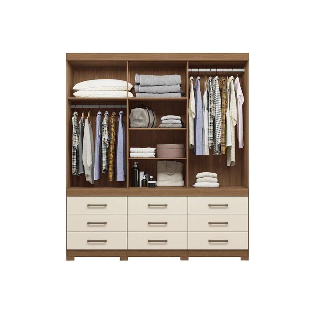Guarda Roupa Casal 6 Portas E 9 Gavetas C- Pés Star 6.9 Jatobá-areia - Santos Andirá - 7