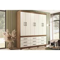 Guarda Roupa Casal 6 Portas E 9 Gavetas C- Pés Star 6.9 Jatobá-areia - Santos Andirá - 1