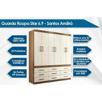 Guarda Roupa Casal 6 Portas E 9 Gavetas C- Pés Star 6.9 Jatobá-areia - Santos Andirá - 2