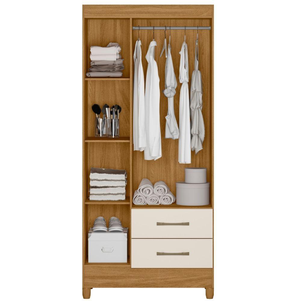 Guarda Roupa Solteiro Lima 3 Portas Freijó Off White Moval - 4