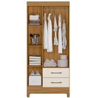 Guarda Roupa Solteiro Lima 3 Portas Freijó Off White Moval