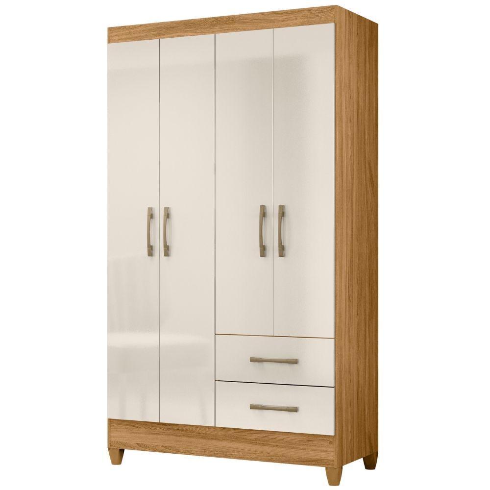 Guarda Roupa Solteiro Chile 4 Portas Freijó Off White Moval - 1