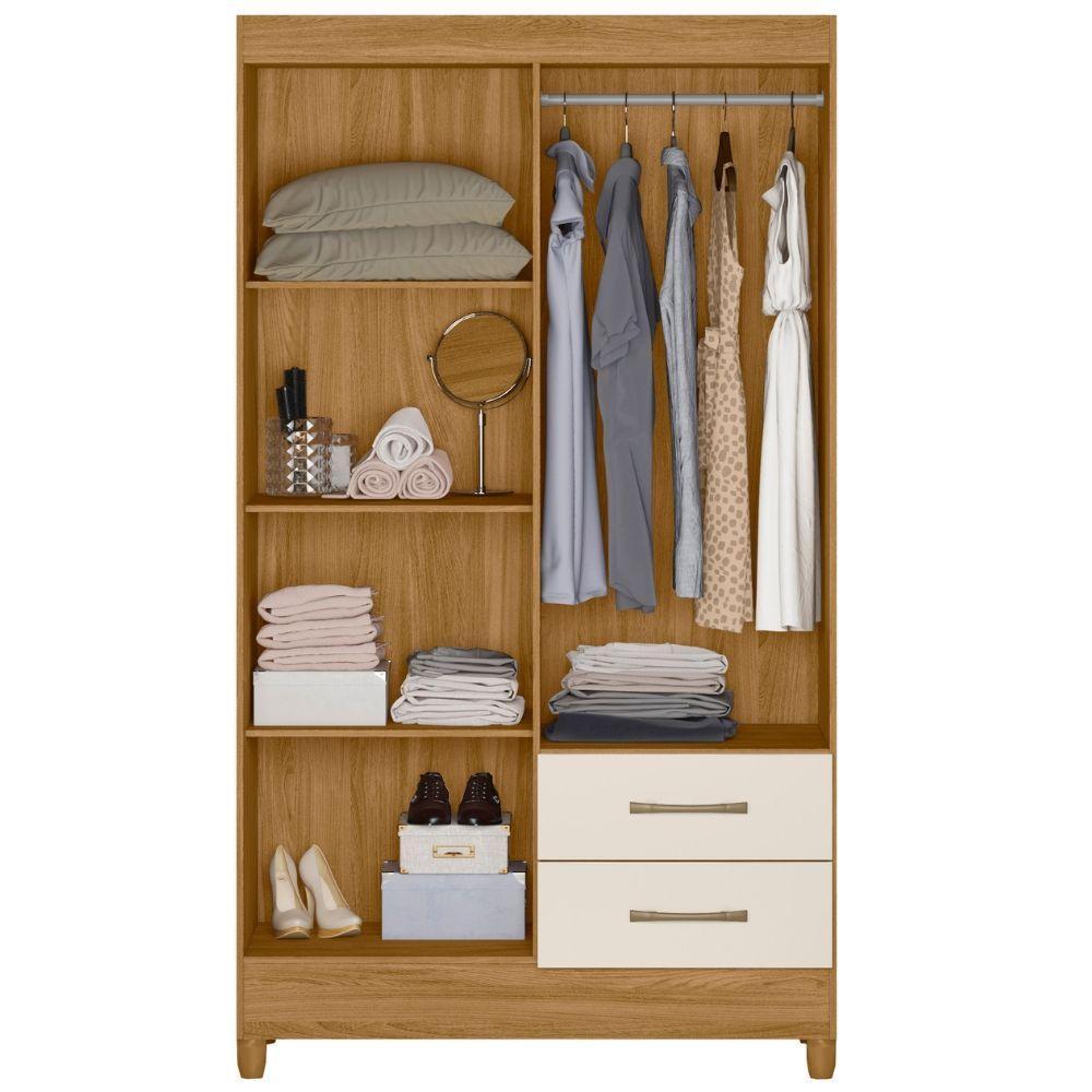 Guarda Roupa Solteiro Chile 4 Portas Freijó Off White Moval - 4