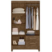 Guarda Roupa Solteiro Chile 4 Portas Castanho Wood Moval