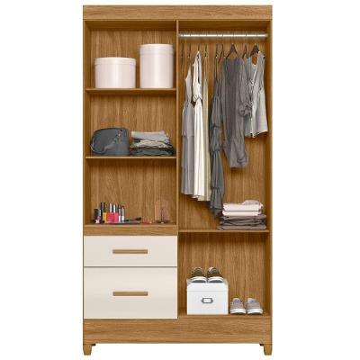 Guarda Roupa Solteiro Madri 4 Portas Dobradiças Metálicas 2 Gavetas Freijó Off White