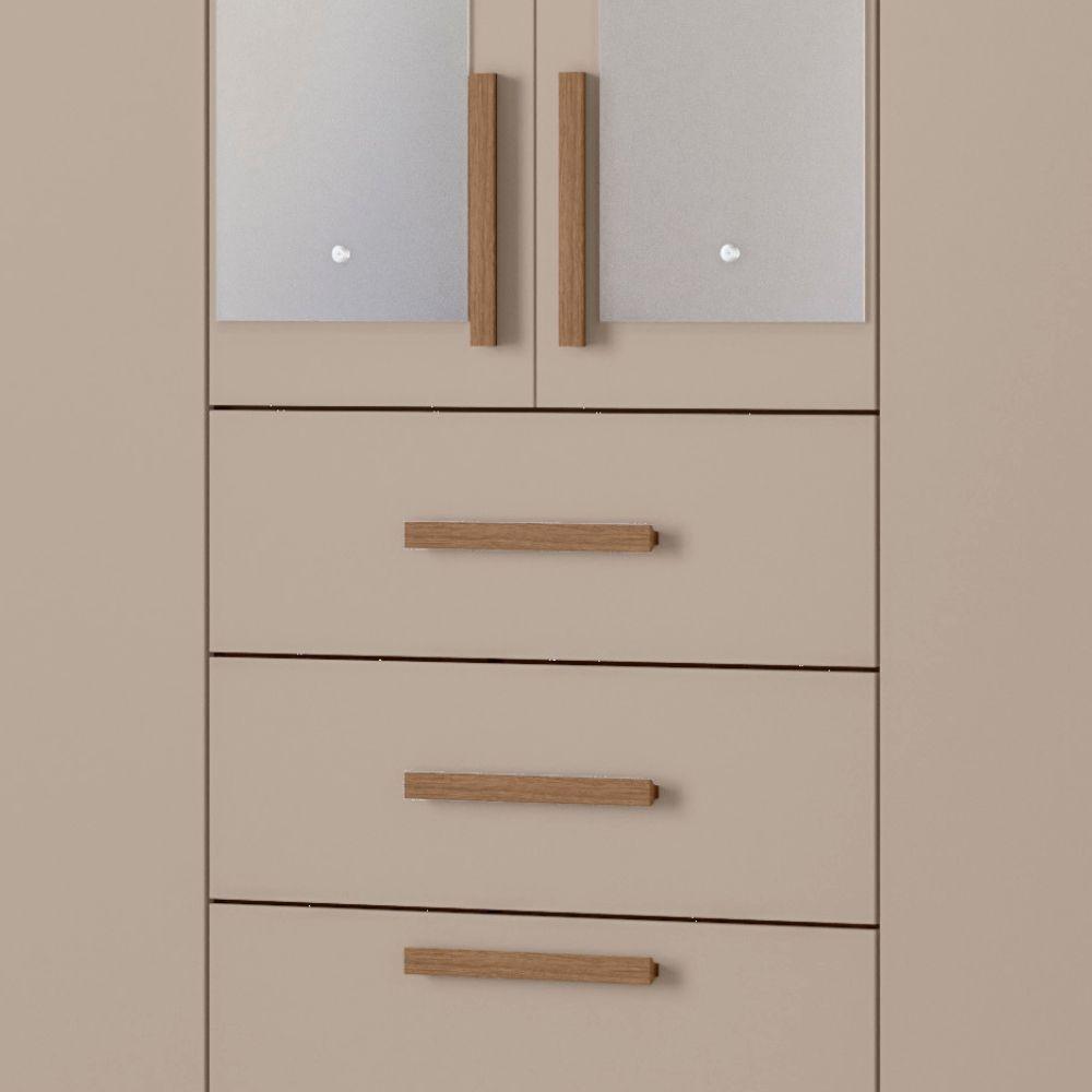 Guarda Roupa Solteiro Malta Com Espelho 7 Portas Carvalho Fendi Moval - 5