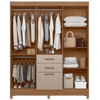 Guarda Roupa Solteiro Malta Com Espelho 7 Portas Carvalho Fendi Moval