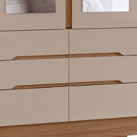 Guarda Roupa Casal San Francisco Com Espelho 6 Portas Carvalho Fendi Moval - 5