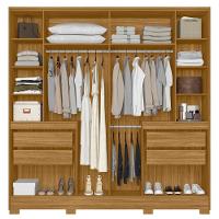 Guarda Roupa Casal Alasca Com Espelho 10 Portas Freijó Off White Moval