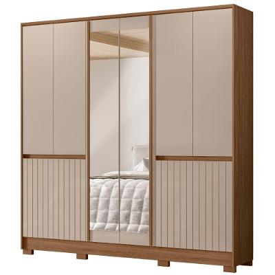 Guarda Roupa Casal Alasca Com Espelho 10 Portas Carvalho Fendi Moval