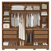 Guarda Roupa Casal Alasca Com Espelho 10 Portas Carvalho Fendi Moval