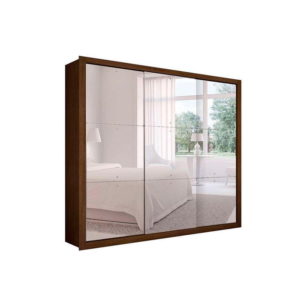 Guarda Roupa Solteiro 3 Portas De Correr C- Espelho E 4 Gavetas Veneza Gold Naturale - Rufato - 5