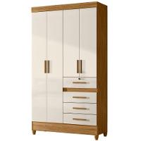 Guarda Roupa Solteiro Sobral 4 Portas Freijó Off White Moval - 1