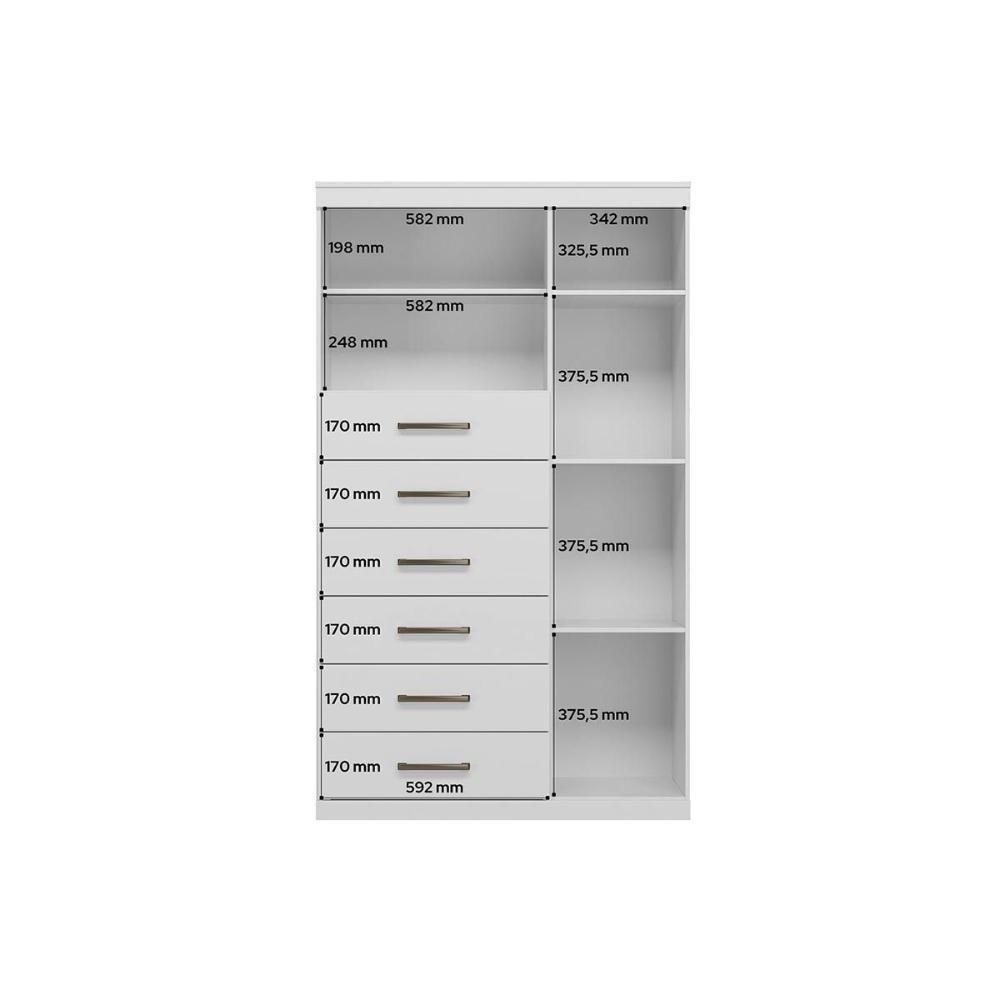 Guarda Roupa 2 Peças (1guardaroupa+1cômoda) Qc125 Branco - Santos Andirá - 5