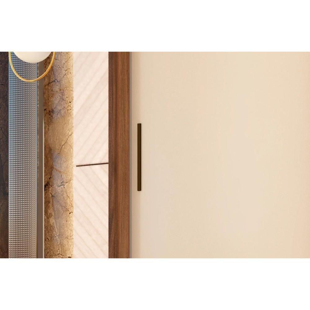 Guarda Roupa 3 Portas De Correr (1 C- Espelho) E 2 Gavetas C- Pés Dalila Flex Amêndola-amêndola Ou Off White - Demóbile - 5