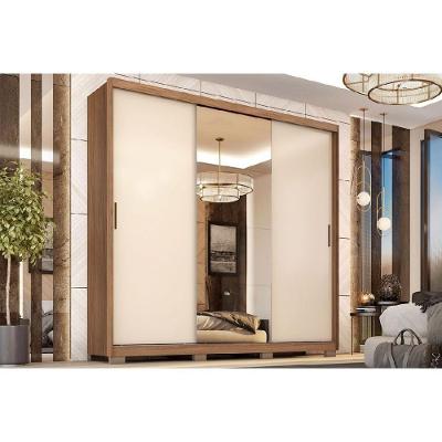 Guarda Roupa Casal Dalila Flex 3 Portas de Correr 2 Gavetas Amêndola-Off White