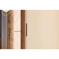 Guarda Roupa 3 Portas De Correr (1 C- Espelho) E 2 Gavetas C- Pés Dalila Flex Amêndola-amêndola Ou Off White - Demóbile - 5