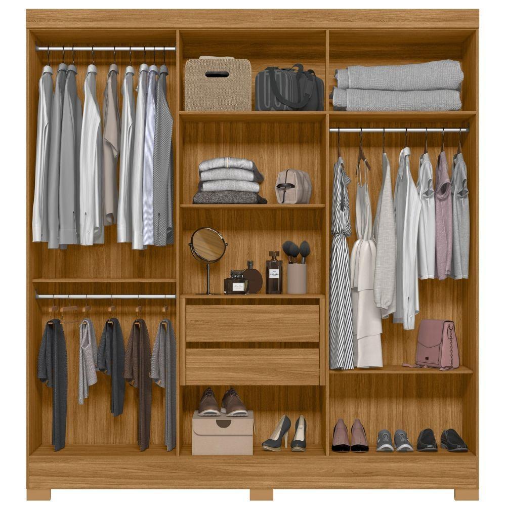 Guarda Roupa Casal Valença Com Espelho 6 Portas Freijó Off White Moval - 4