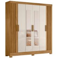 Guarda Roupa Casal Valença Com Espelho 6 Portas Freijó Off White Moval - 1