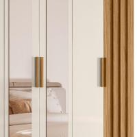 Guarda Roupa Casal Valença Com Espelho 6 Portas Freijó Off White Moval - 5