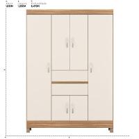 Kit Guarda Roupa Solteiro 6 Portas Ecom Ii Cômoda Astral Amêndola Touch Off White - 3