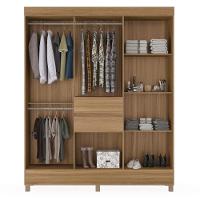 Kit Guarda Roupa Casal Com Espelho 8 Portas Munique Cômoda Atria Amêndola Touch - 6