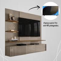 Painel Bancada Suspensa Com Led 3 Portas Atena Fendi Naturale