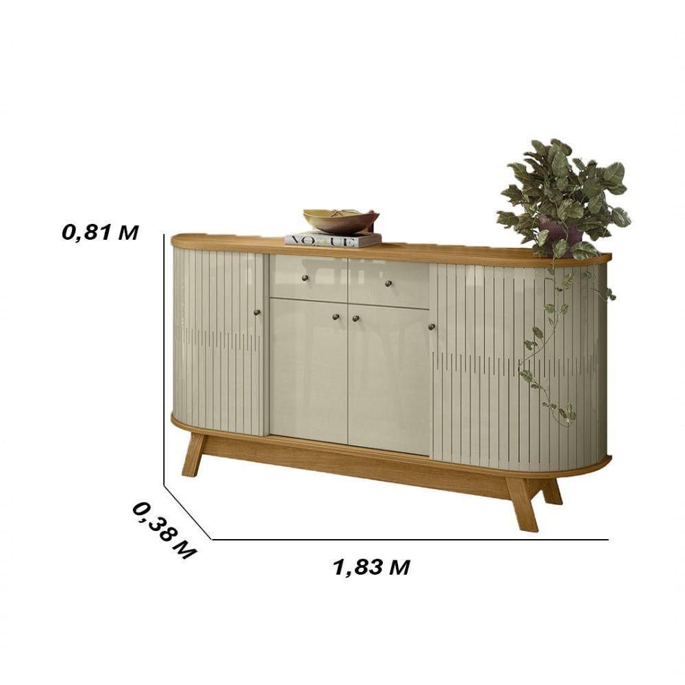 Buffet 4 Portas 2 Gavetas Mônaco Cumaru Opala - 2